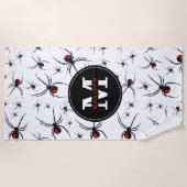 Serviette De Plage Motif Red & Black Spider Monogrammé (Devant)