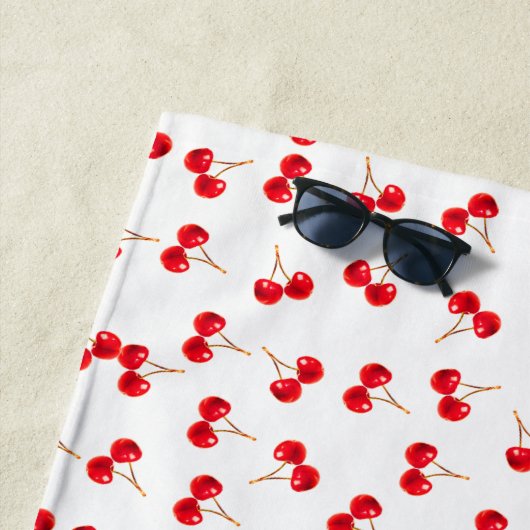 Serviette De Plage Motif Red Cherry (En situation)