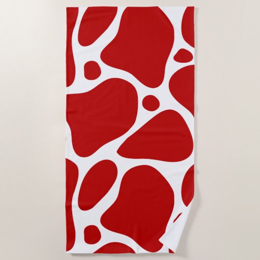 Serviette de plage Motif Red & White Giraffe (Devant)