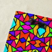 Serviette De Plage Motif répétitif géométrique patchwork de couleurs (En situation)