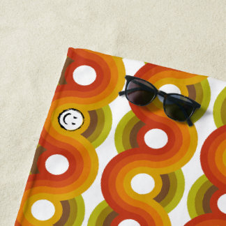 Serviette De Plage Motif Rétro Vintage Smiley No. 02