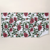 Serviette De Plage motif rose (Devant)