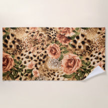 Motif Rose avec texture Empreinte de léopard