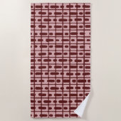 Serviette De Plage Motif rose bordeaux Abstrait simple (Devant)