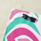 Serviette De Plage Motif rose et Turquoise (En situation)
