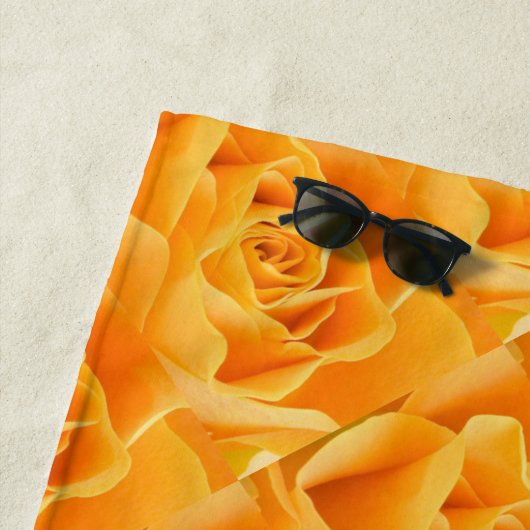 Serviette De Plage Motif Rose orange (En situation)