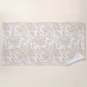 Serviette De Plage Motif Rose Vintage beige (Devant)