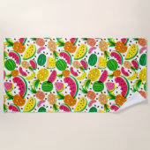 Serviette De Plage Motif rouge et jaune de fruit tropical (Devant)