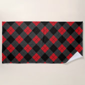 Serviette de plage Motif rouge noir (Devant)