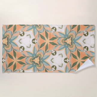 Serviette De Plage Motif sans couture botanique bleu pêche