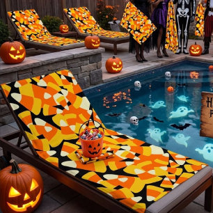 Serviette De Plage Motif sans couture de bonbons de Halloween en form