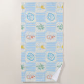 Serviette De Plage motif sans couture de style amalfi (Devant)