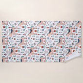 Serviette De Plage Motif scandinave d'art populaire de cheval (Devant)