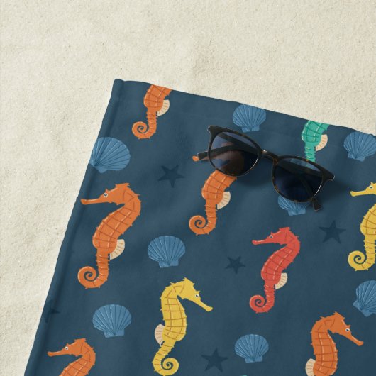 Serviette De Plage Motif Seahorse (En situation)