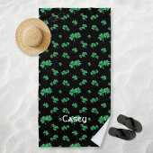 Serviette De Plage Motif Shamrock irlandais personnalisé