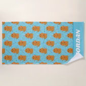 Serviette De Plage Motif Snuffleupagus Blue Stars & Dots (Devant)
