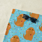 Serviette De Plage Motif Snuffleupagus Blue Stars & Dots (En situation)