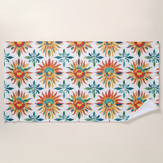 Serviette De Plage Motif Soleil (Devant)