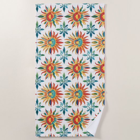 Serviette De Plage Motif Soleil (Devant)