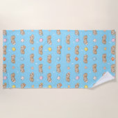 Serviette De Plage Motif somnolent de paresse de temps (Devant)