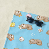 Serviette De Plage Motif somnolent de paresse de temps (En situation)
