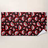 Serviette De Plage Motif sourire piano sur arrière - plan noir (Devant)
