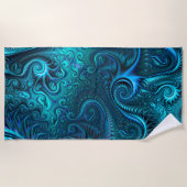 Serviette De Plage Motif spiral bleu et Turquoise Octopus Tentacles (Devant)