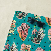 Serviette De Plage Motif succulent de cactus graphique abstrait (En situation)