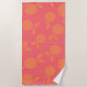 Serviette De Plage motif tangerine Abstrait (Devant)