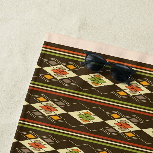 Serviette De Plage Motif Tebeb Éthiopien (En situation)