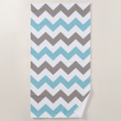 Serviette De Plage Motif tendance Blue Grey Chevron (Devant)