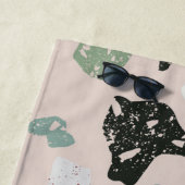 Serviette De Plage Motif Terrazzo Vert (En situation)