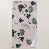 Serviette De Plage Motif Terrazzo Vert (Devant)