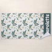 Serviette De Plage Motif Tortue de Mer Côtière (Devant)
