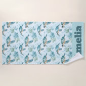Serviette De Plage Motif Tortue de Mer Côtière (Devant)