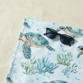 Serviette De Plage Motif Tortue de Mer Côtière (En situation)