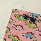 Serviette De Plage Motif transparent de dinosaure mignon (En situation)