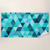 Serviette De Plage Motif Triangles Turquoise moderne (Devant)