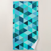 Serviette De Plage Motif Triangles Turquoise moderne (Devant)