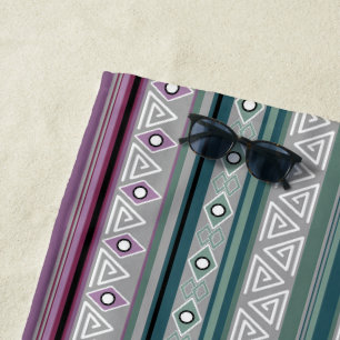 Serviette De Plage motif tribal ethnique géométrique d'Amérindien