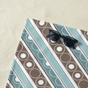 Serviette De Plage Motif trié avec cercles et anneaux style rétro