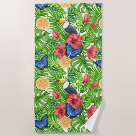 Serviette De Plage Motif tropical (Devant)