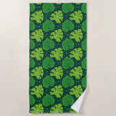 Serviette De Plage Motif tropical avec liana et feuilles monstères (Devant)