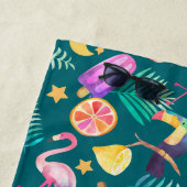 Serviette De Plage Motif Tropical Summer Fun Monogramme Beach Towne (En situation)