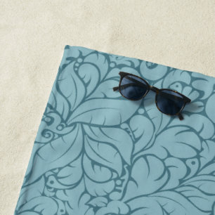 Serviette De Plage motif turquoise muet des feuilles Abstraits