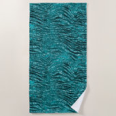 Serviette De Plage Motif turquoise Ombre Glam Parties scintillant Tig (Devant)