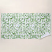 Serviette De Plage Motif vert de biologie (Devant)