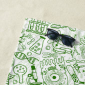 Serviette De Plage Motif vert de biologie (En situation)