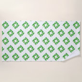 Serviette De Plage Motif vert de dent de plaid (Devant)