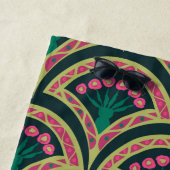 Serviette De Plage motif vert en forme de coque (En situation)